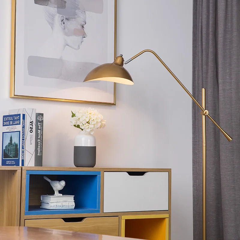 Afralia™ Nordic Adjustable Floor Lamp with Marble Base - Black