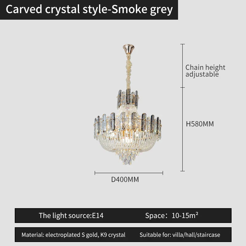 Afralia™ French Bead Chain Crystal Chandelier for Luxury Spaces