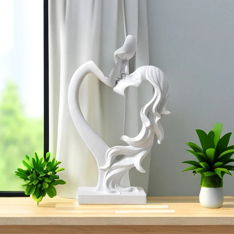 Afralia™ Nordic Love Couple Statue: Abstract Resin Figurines, Valentine's Day Gifts & Home Decor