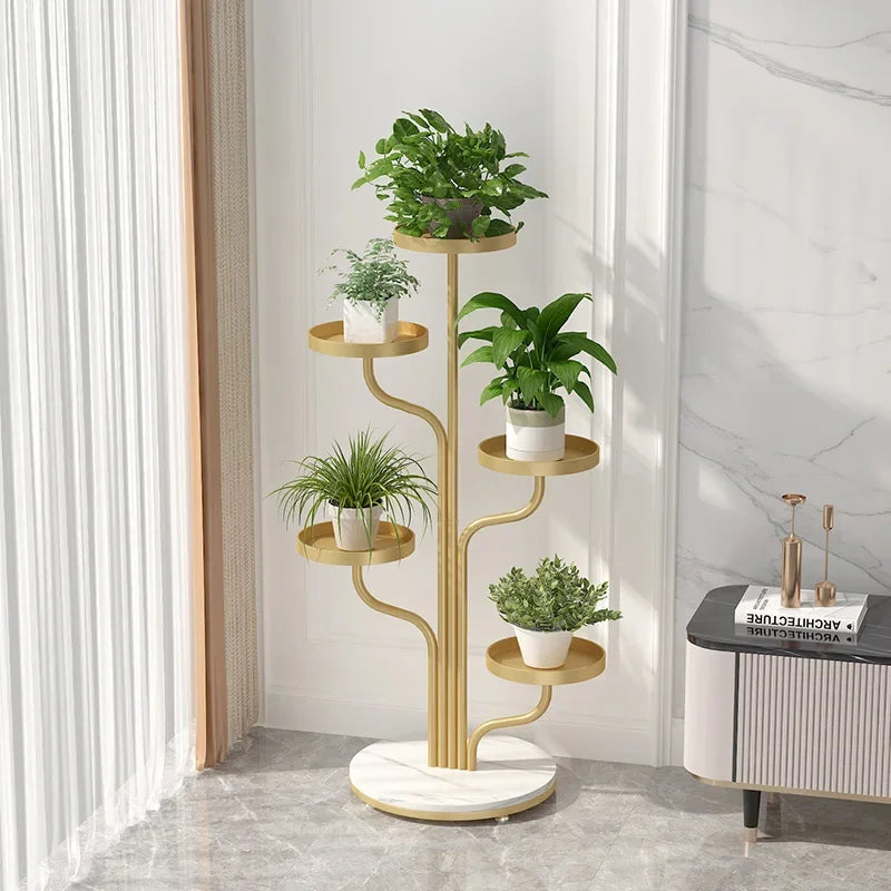 Afralia™ Nordic Flower Stand Indoor Light Luxury Plantenrek Home Furniture