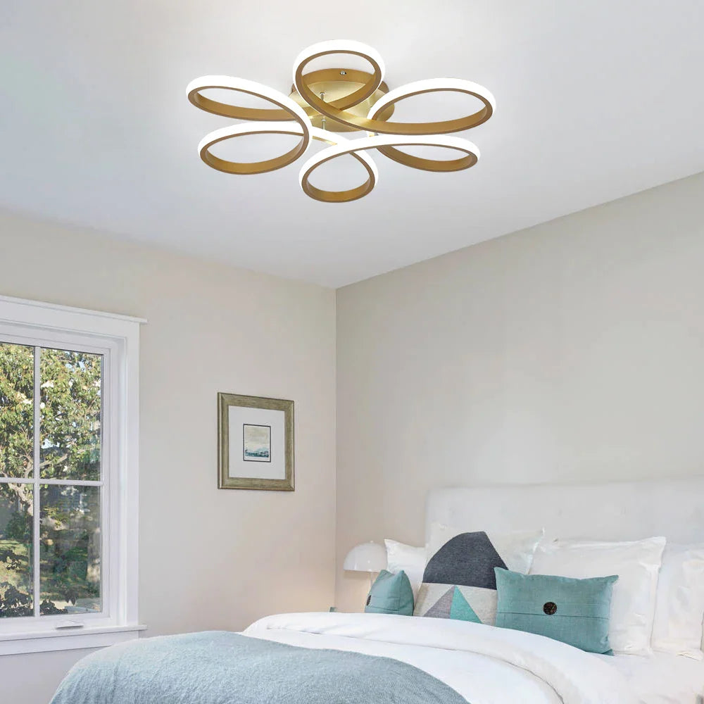 Afralia™ Modern Acrylic Aluminum LED Chandelier with Remote Control Dimming