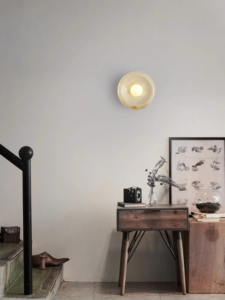 Afralia™ Nordic Jade Wall Sconce Luxury Light Fixture Stone