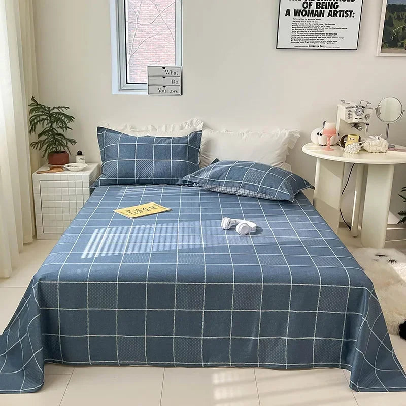 Afralia™ Tropical Plants Print Cotton Double Bed Sheet for Soft & Comfortable Sleep