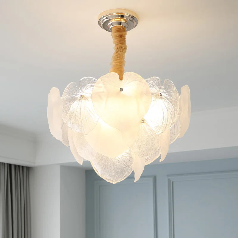 Afralia™ French Cream Crystal Chandelier for Luxury Living Room, Net Red Feather Design