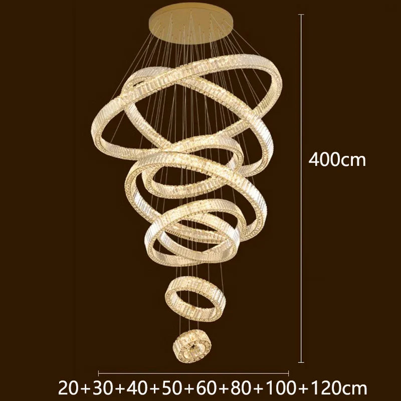 Afralia™ Crystal Chandelier: Luxury Living Room Pendant Light, Stair Lamp & Ceiling Lighting