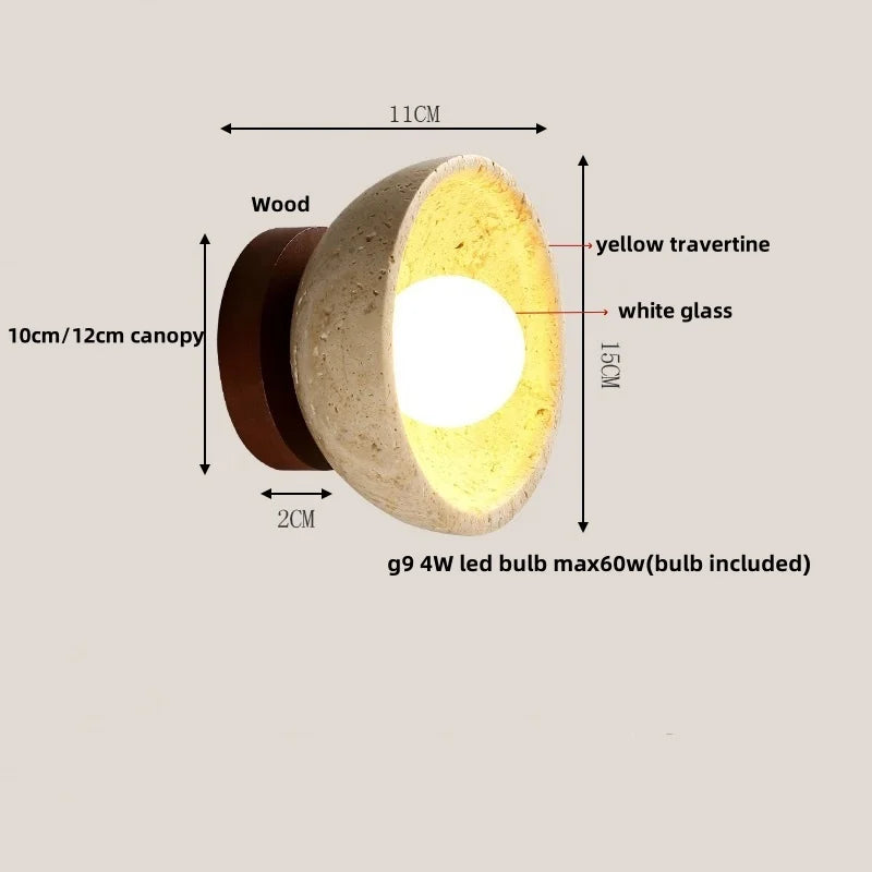 Afralia™ Travertine LED Wall Light - Modern Nordic Design for Hotel Dining Room