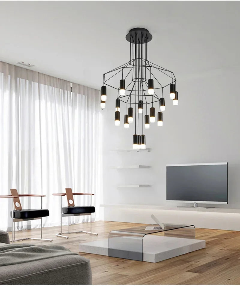 Modern Iron Art DIY Pendant Lamp with 5W G9 LED Bulb - Afralia™