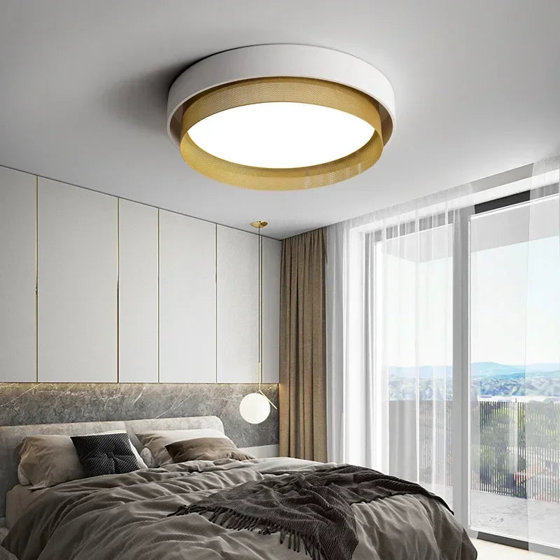 Afralia™ Circular Metal Grid LED Ceiling Light - Modern Room Lighting