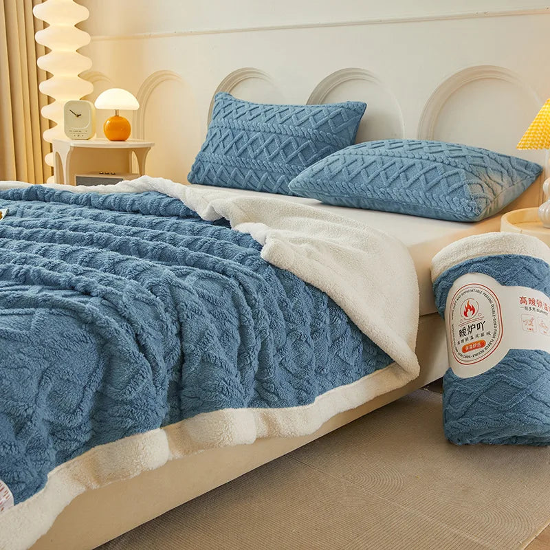 Afralia™ Plush Taffeta Jacquard Blanket | Multi Functional Soft Bedspreads for Bedrooms