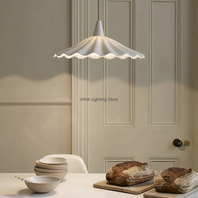 Afralia™ White Ceramic LED Pendant Lamps: Modern Hanging Lamp for Home Decor