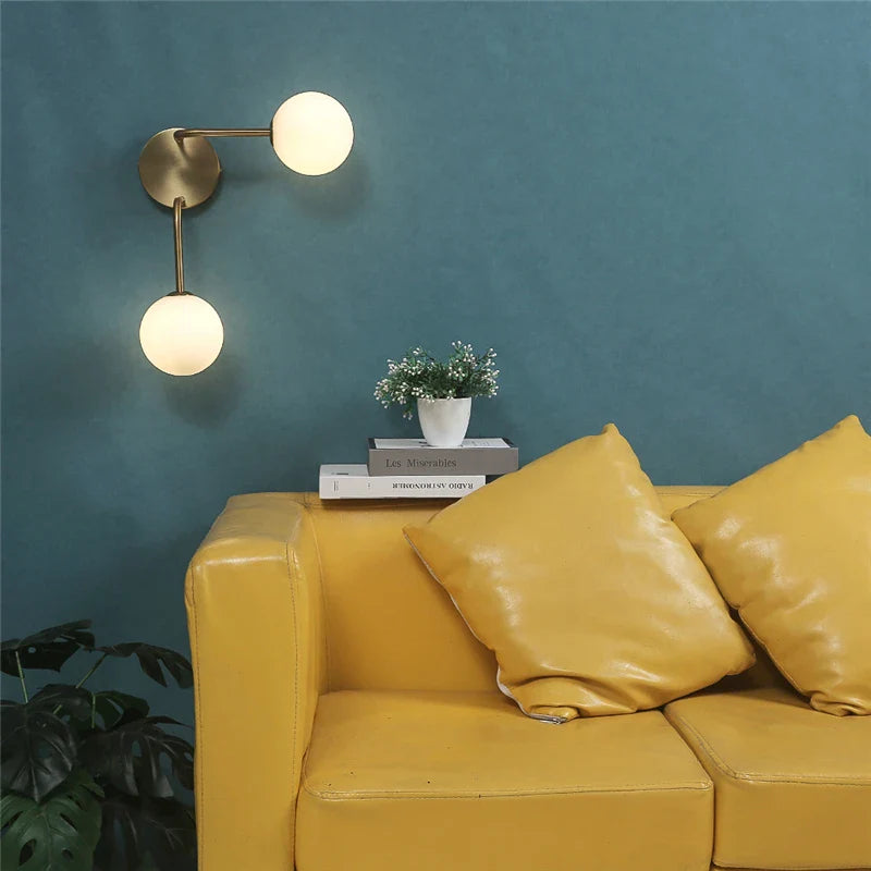 Afralia™ Glass Ball Wall Lamps: Modern Bedroom & Living Room Lighting Fixtures