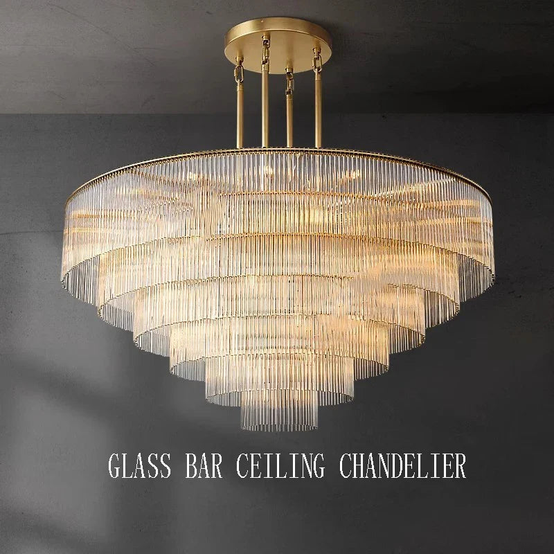 Afralia™ Brass and Glass Art Deco Chandelier - Nordic Style Luxury Ceiling Lamp