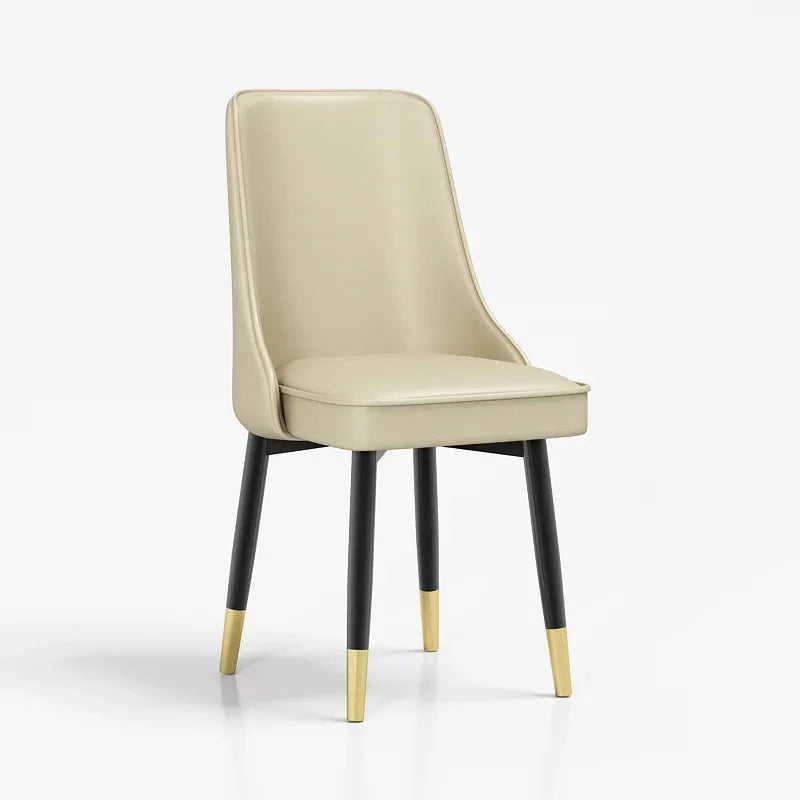 Afralia™ Nordic Living Leather-Seated Chair with Supportive Backrest for Kitchen and Reception