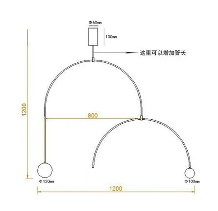 Afralia™ Iron Line Chandelier: Post-modern Hanging Lamp for Living Room & Bedroom