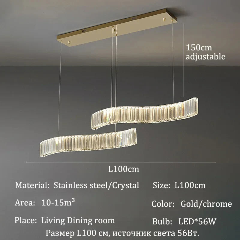 Afralia™ Crystal Chandelier: Stylish LED Lighting for Dining Room and Bar Decor