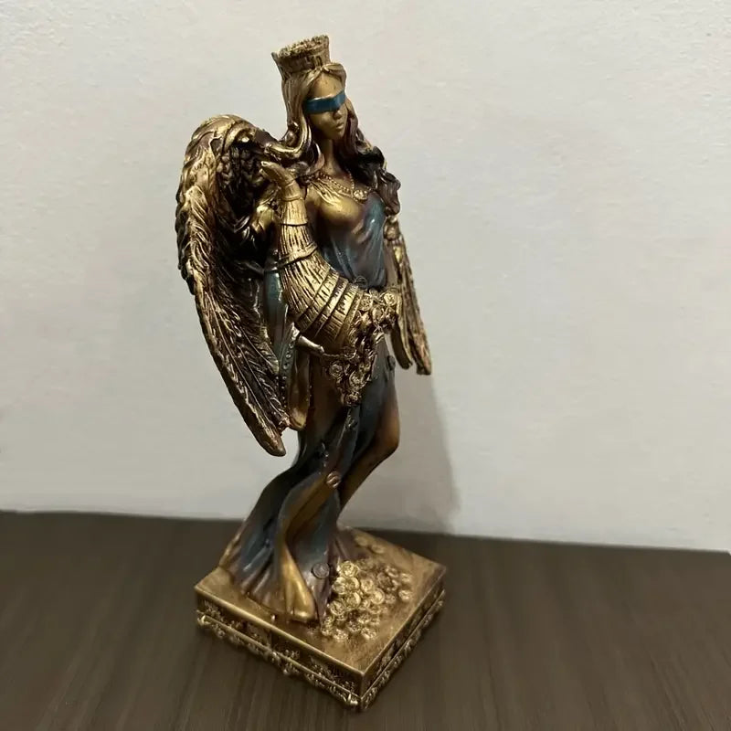 Afralia™ Greek Goddess Fortune Figurine - Wealth Sculpture Home Office Decor Gift