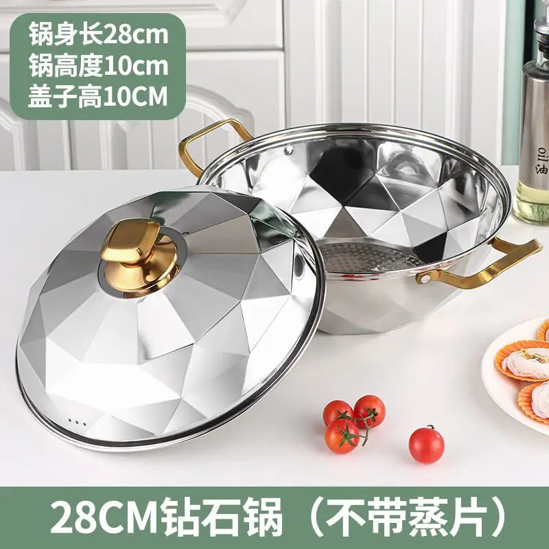 Afralia™ Stainless Steel Double Layer Steam Pot for Induction Cooker - Kitchen Essential
