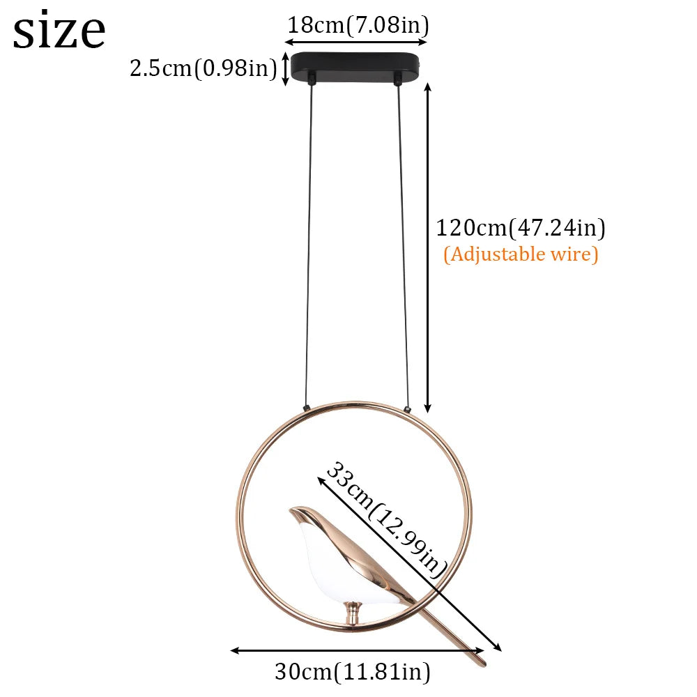 Afralia™ Modern Art Bird LED Pendant Lamp for Entryway Bedroom