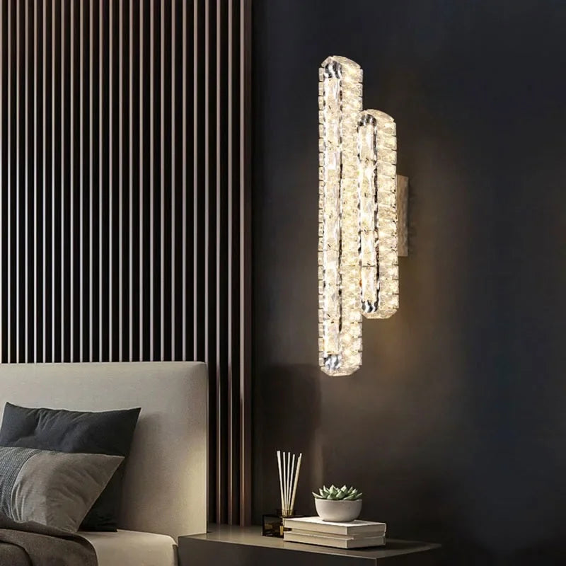 Afralia™ Crystal Liner Ceiling Chandelier: Modern Luxury Dimmable LED Lighting Fixture