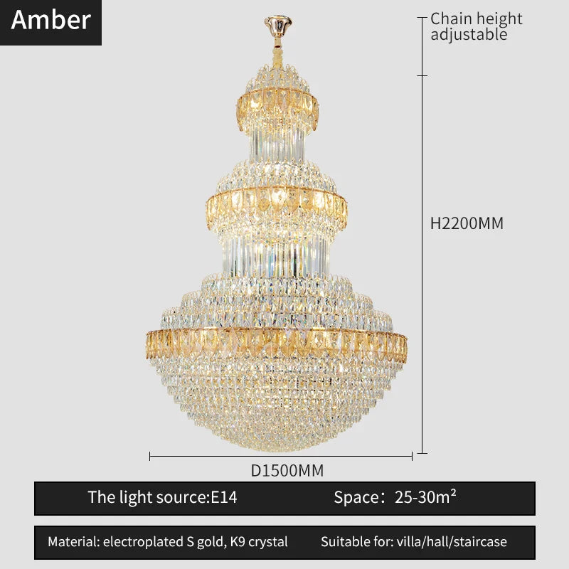 Afralia™ Crystal Chandelier: Luxury Lighting for Villa, Hotel, Office & Exhibitions