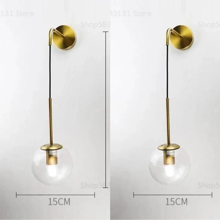 Afralia™ Glass Ball Wall Lamp - Nordic Retro LED Lighting Fixture