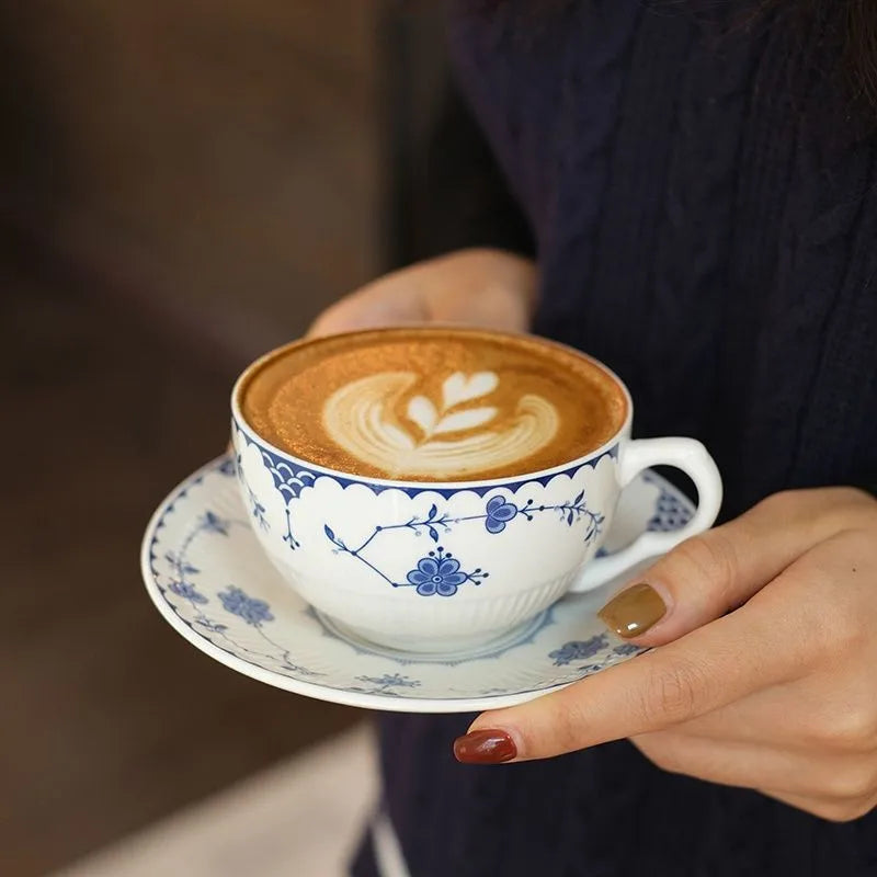 Afralia™ Ceramic Coffee Set: Cup, Saucer, Sugar Bowl, Milk Jug, Plate - Kitchen & Home Essentials