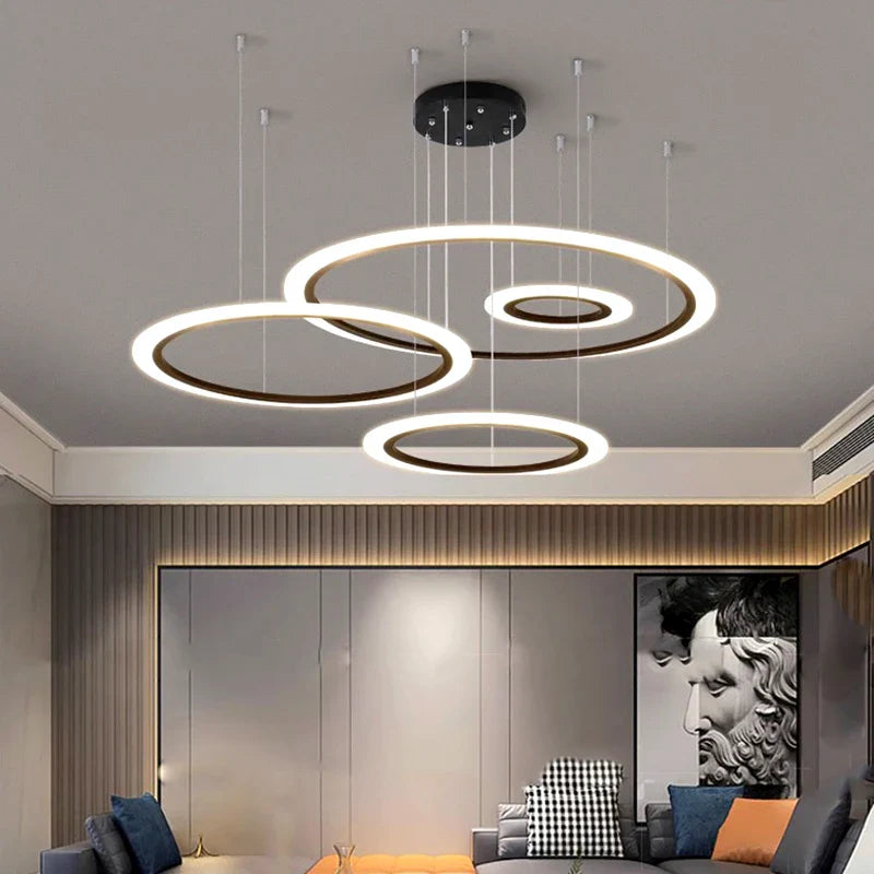 Afralia™ Modern Indoor Pendant Lights LED Chandelier Ceiling Lamp Dining Room Lighting