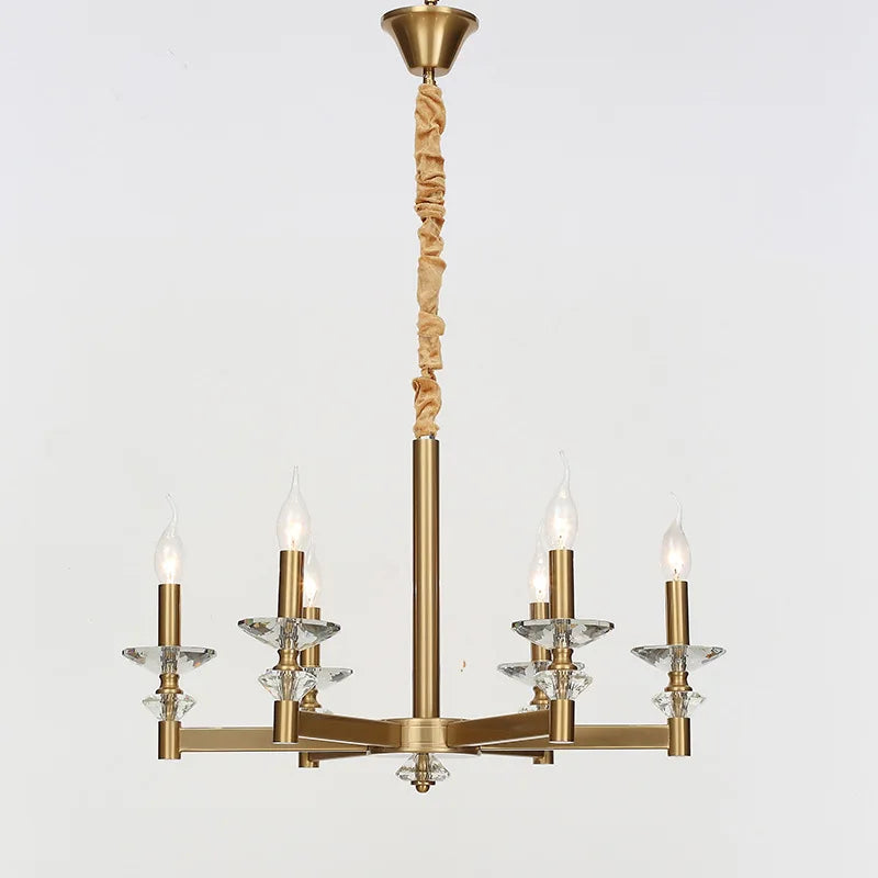Afralia™ Glass Candle Crystal Chandelier: Elegant European Retro Style for Living Room and Dining Room