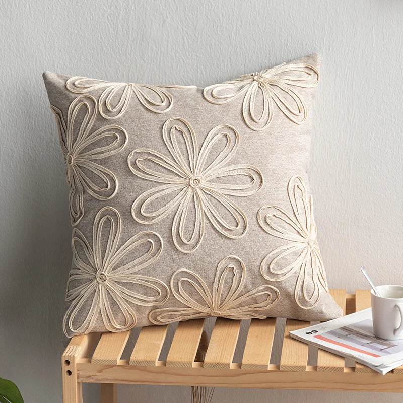 Afralia™ Embroidered Pillowcase, Elegant Cushion Cover, Removable & Washable, 45x45cm