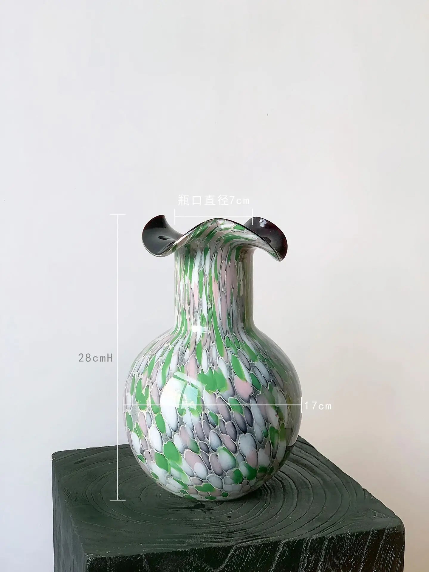 Afralia™ Handmade Glass Vase Pebble Marble Home Decoration Floral Arrangement Accessories