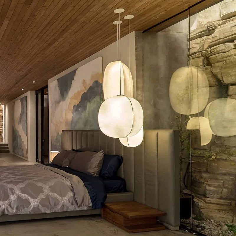 Afralia™ Silk Pendant Lights: Modern Wabi Sabi Design for Dining, Bedroom, Bar & Study