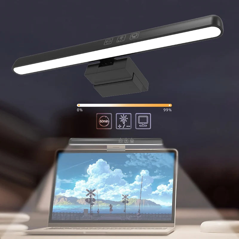 Afralia™ LED Monitor Screen Light Bar Stepless Dimming USB Powered Desk Lamp