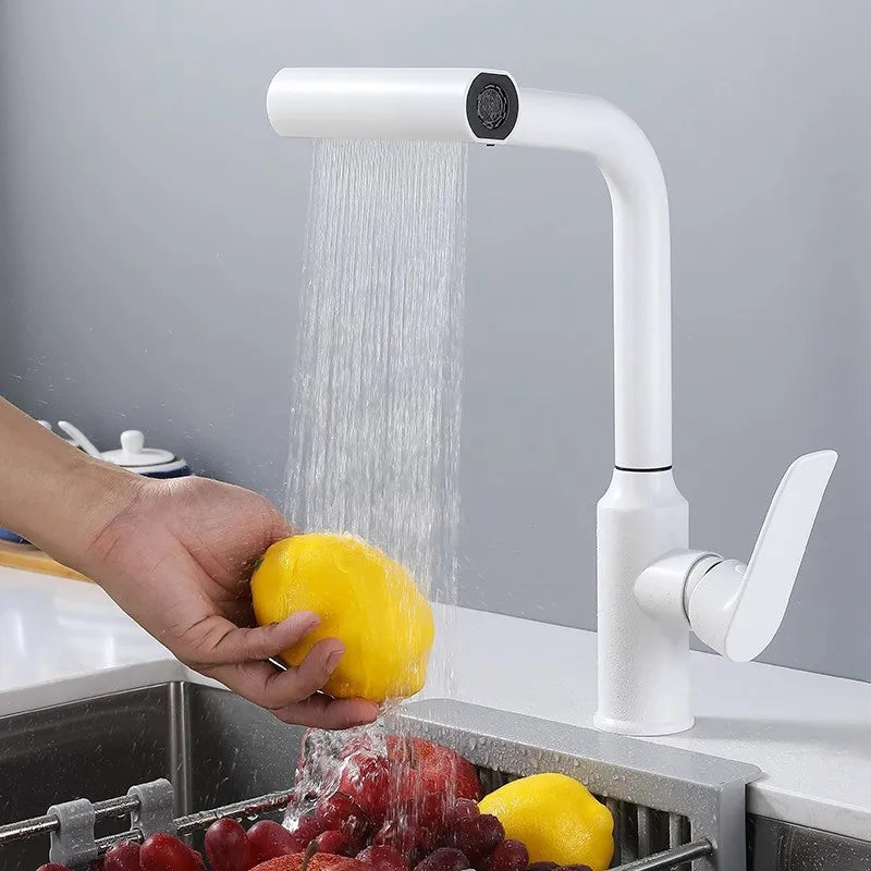 Afralia™ Pull Out Kitchen & Bathroom Faucet: Lead-Free, Hot/Cold Waterfall Sink Tap