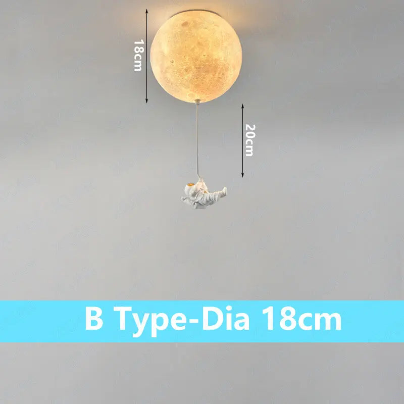 Afralia™ Astronaut Globe Ceiling Light for Kids Room - 18cm/20cm/25cm