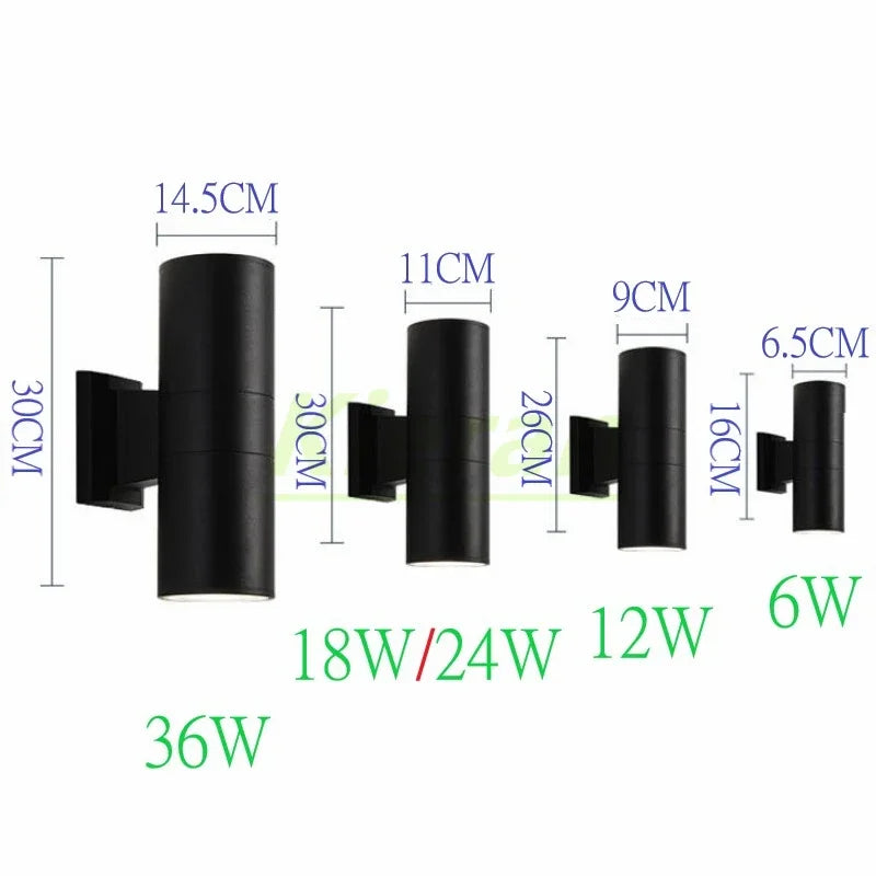 Afralia™ Waterproof LED Wall Lamp, Modern Cylinder Wall Lights for Bedroom, Study, Living Room