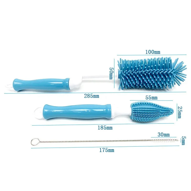Afralia™ Silicone Bottle & Cup Cleaning Brush Set - Kitchen & Baby Pacifier Cleaner