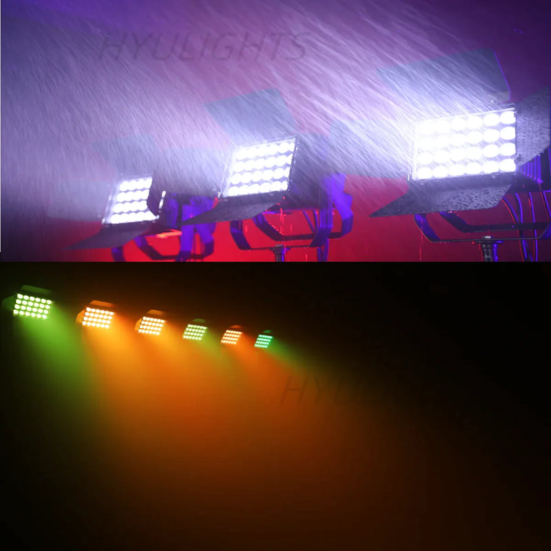 Afralia™ 24x18W RGBWA UV LED Wall Wash Flood Light with Barn Doors