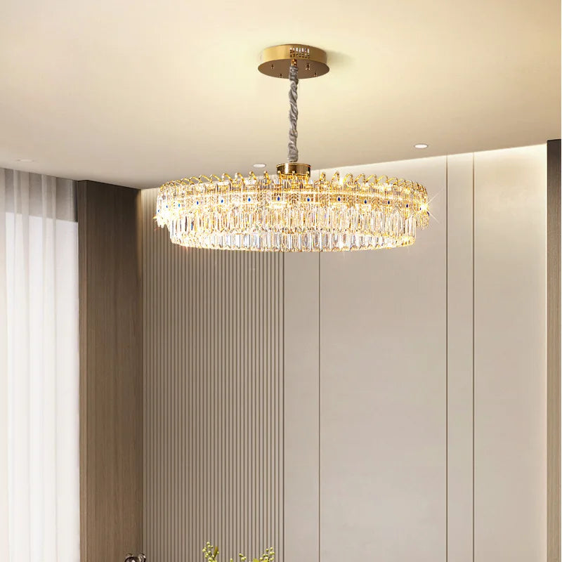 Afralia™ Crystal Ceiling Chandelier, Nordic Luxury Double Lampara for Dining Table