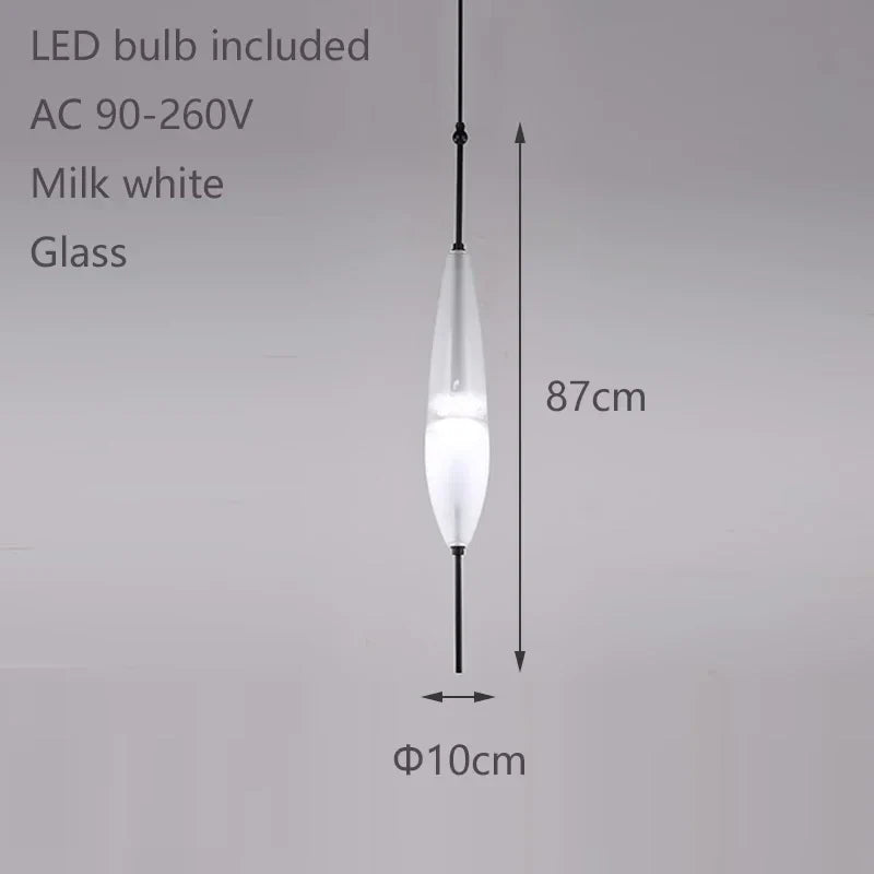 Afralia™ Nordic Blue Glass Chandelier LED Art Deco White Pendant for Dining Room & Kitchen