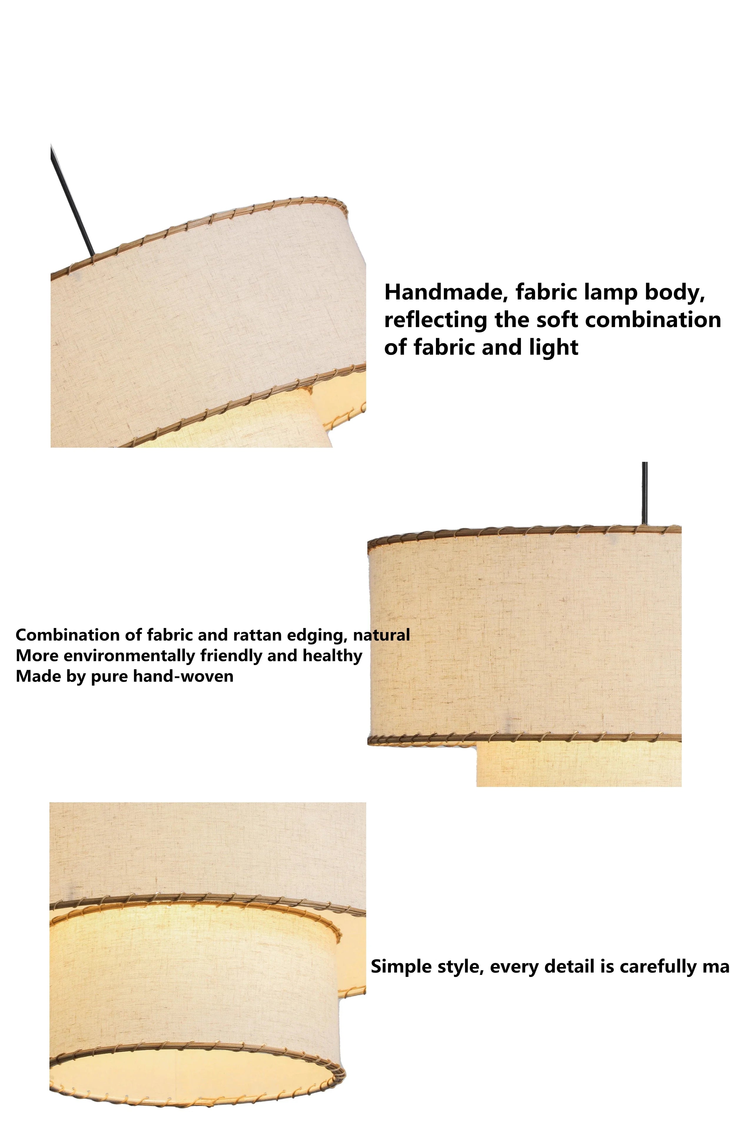 Afralia™ Wabi Sabi Fabric Pendant Light for Living Room, Bedroom, Kitchen Island