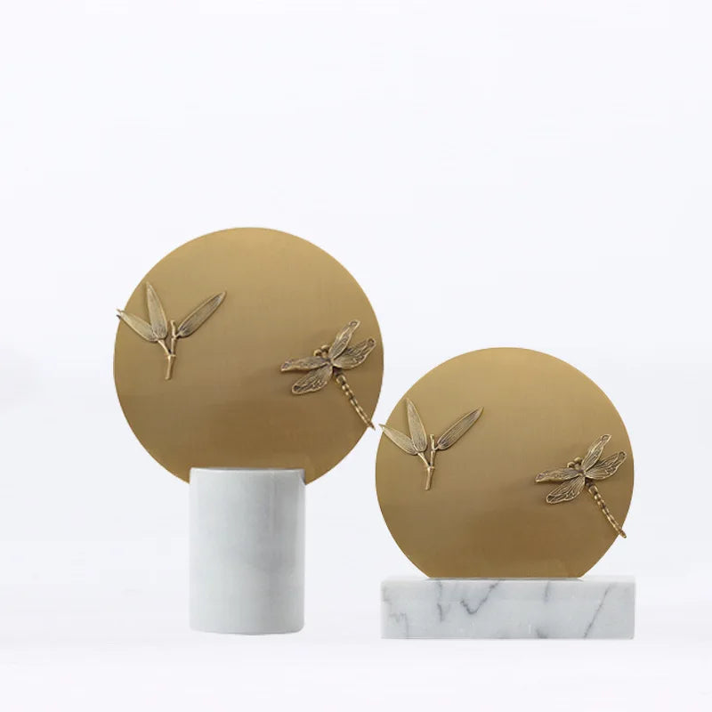 Afralia™ Golden Geometric Circle Insect Figurine Set Home Decor