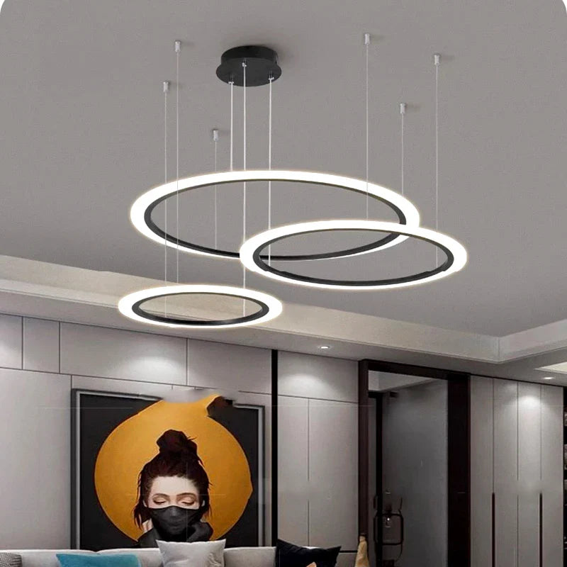 Afralia™ Modern Indoor Pendant Lights LED Chandelier Ceiling Lamp Dining Room Lighting