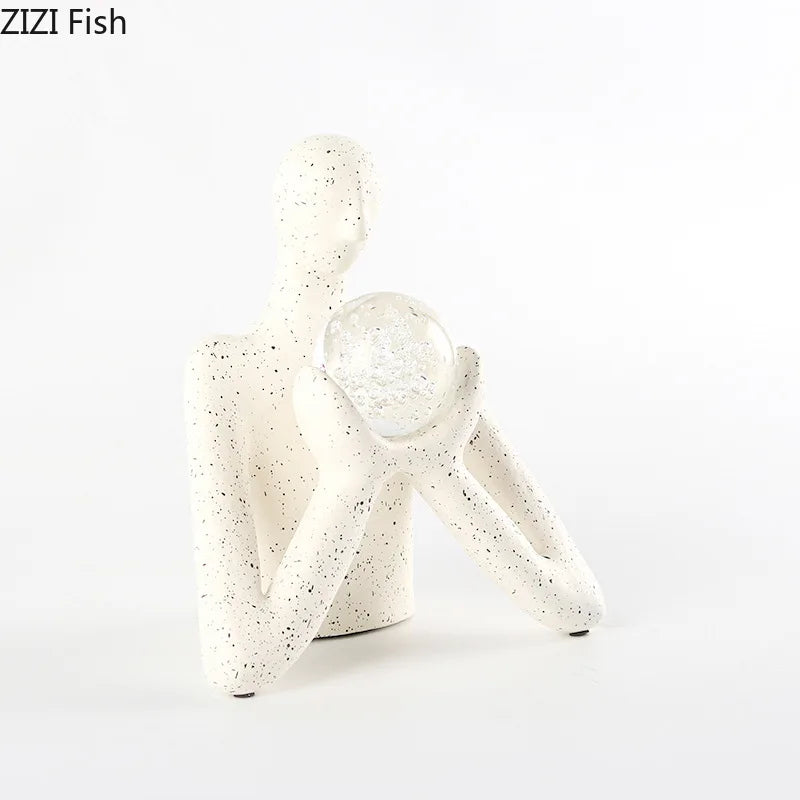 Afralia™ Abstract Figures Sculpture Decor: Resin Desk Statue Ornament for Room Aesthetics