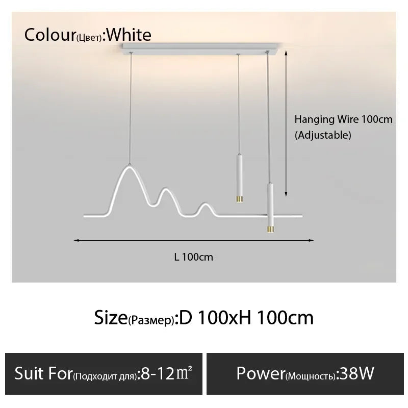Afralia™ Modern Luxury Chandelier Light Strip for Dining Room & Bar Table