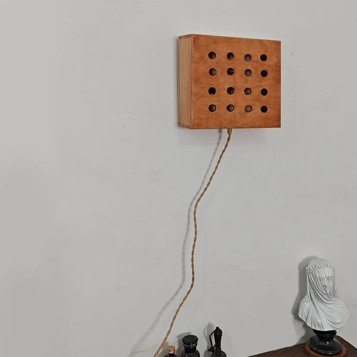 Afralia™ Cave Box Retro Wall Light: Artistic Master Bedroom Headboard & Living Room Feature.
