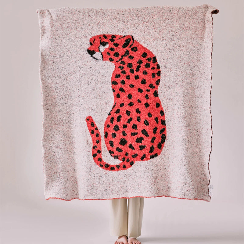 Afralia™ Hairy Furry Leopard Pattern Blanket