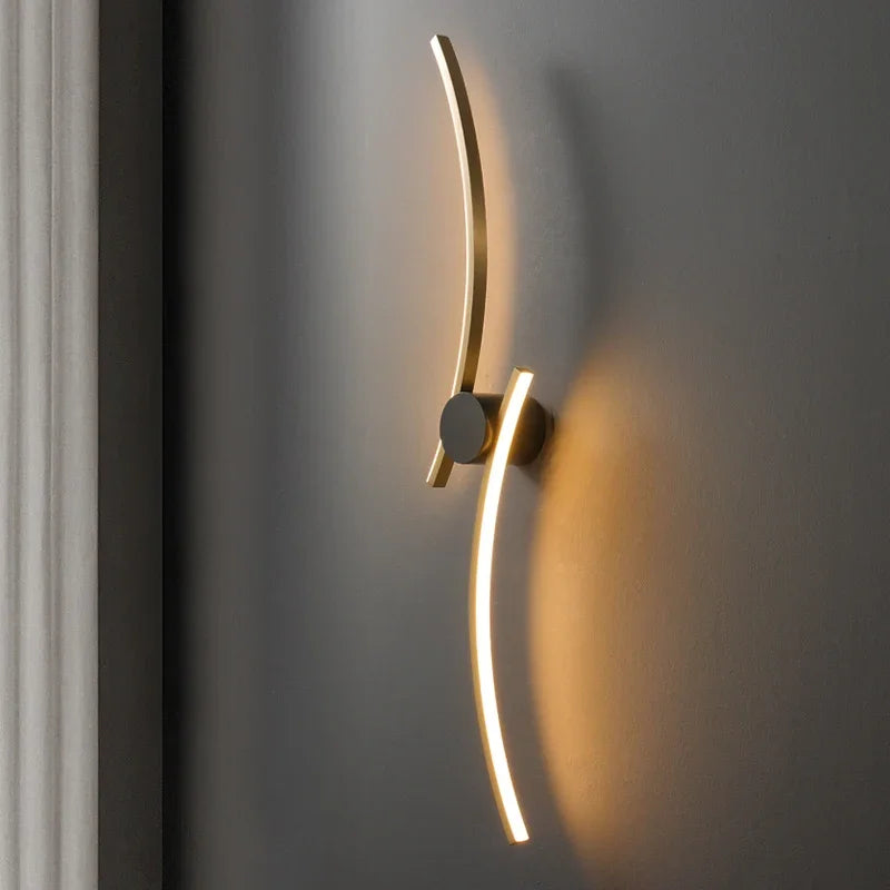 Afralia™ Tulip Copper Wall Lamp LED Modern Light for Bedroom Livings Room Home Decor