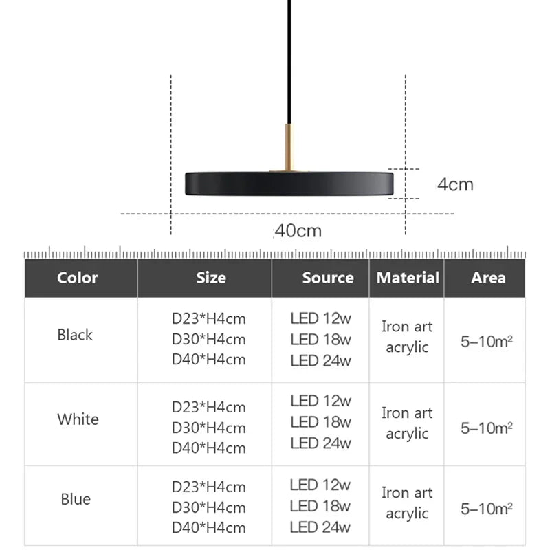 Afralia™ LED Study Disc Pendant Light for Bedroom Living Room Office Decor