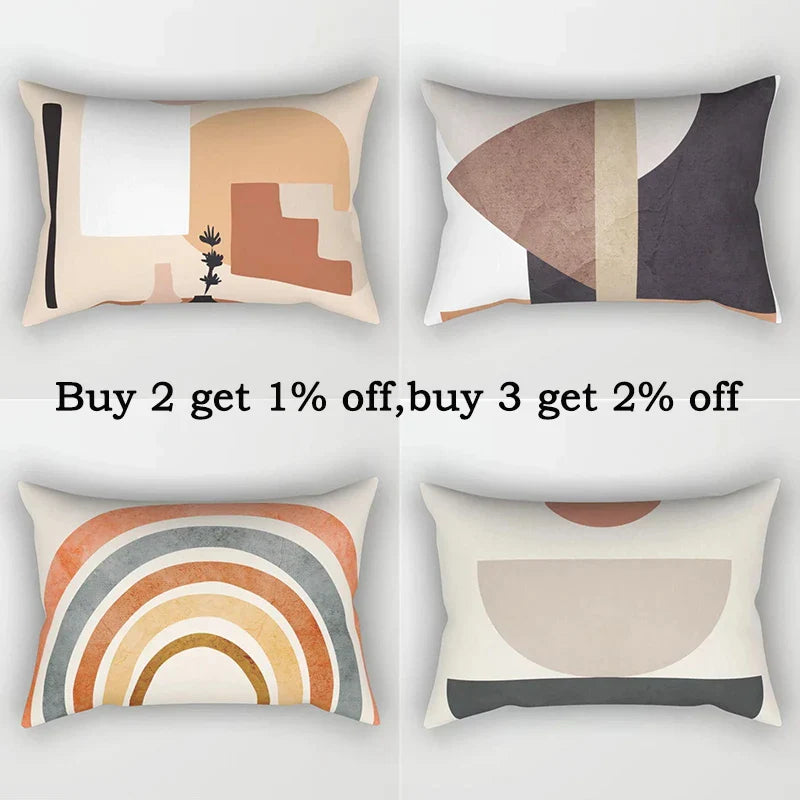 Nordic Abstract Leaves & Plant Print Pillowcase by Afralia™ - Modern Geometric Home Decor