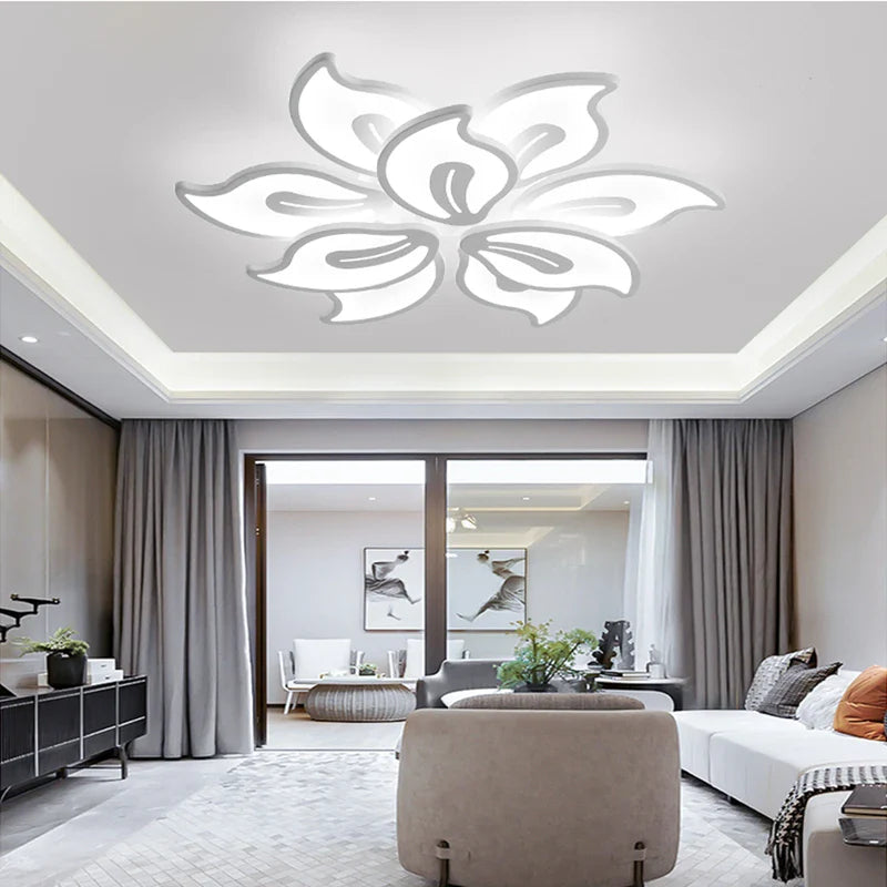 Afralia™ Modern LED Acrylic Chandelier for Living Room, Bedroom, Study - Ceiling Light Fixtures